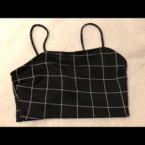 Matching Crop Top and Bottom with Black and White Pattern